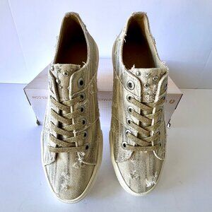 Women's Blowfish Malibu Sneakers Walk On, Tan Denim, Size 9M New